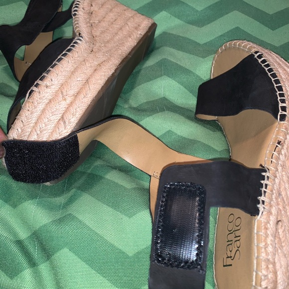 Franco Sarto Black Wedge Platform Sandals - Picture 5 of 13